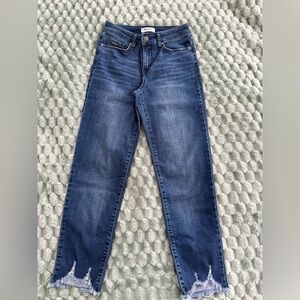 Nine West Dark Blue Skinny Jeans with Distressed Hem